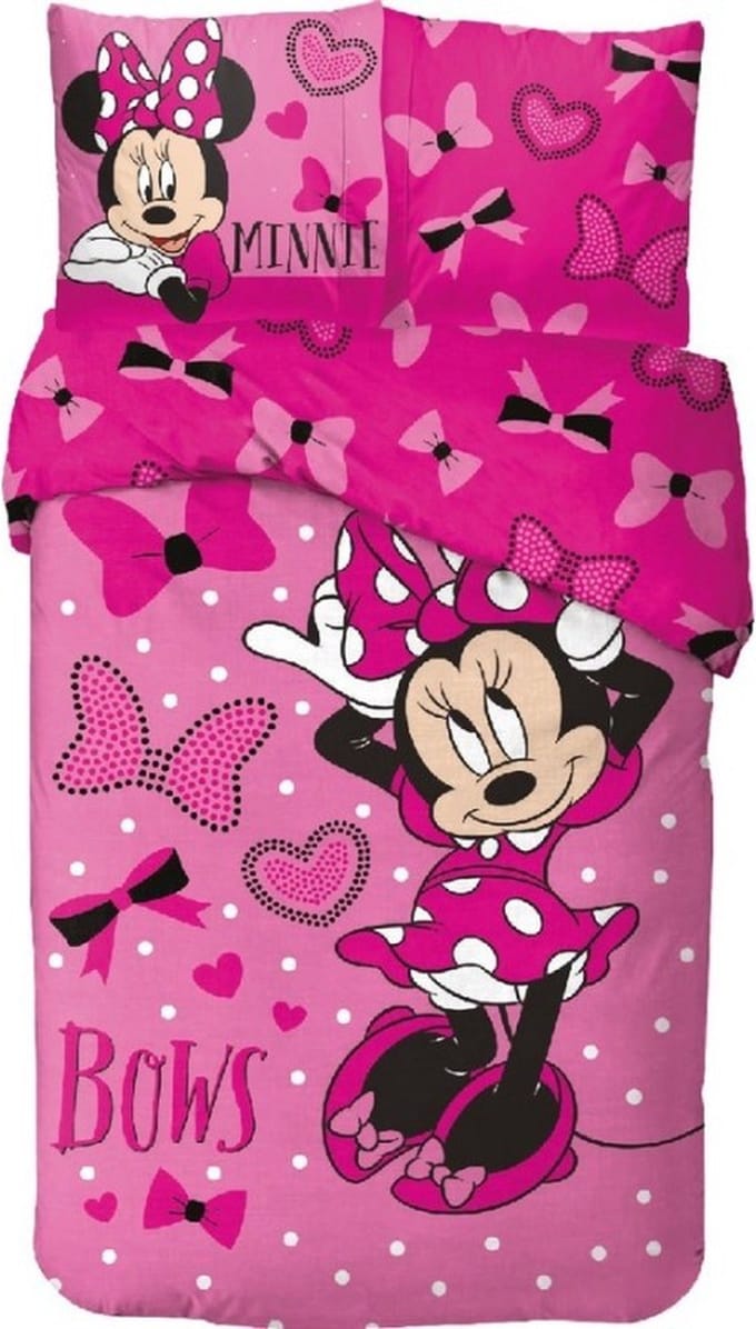 Disney - Minnie Mouse - Dekbedovertrek - 140x200 Cm - Eenpersoons - 100% Katoen.