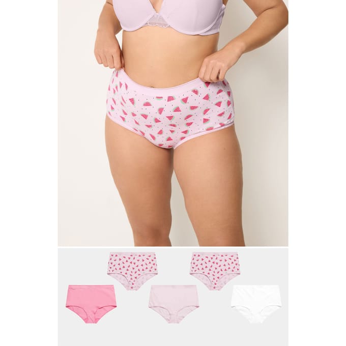 Yours 5Pack Roze Slip Met Watermeloenprint Size 66-68