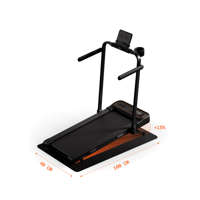 Moov Walk Plus Loopband Inklapbaar met Helling 15% - Walking Pad - Opvouwbare Wandelband - Treadmill 1-8 km/u - Incl. Accessoires