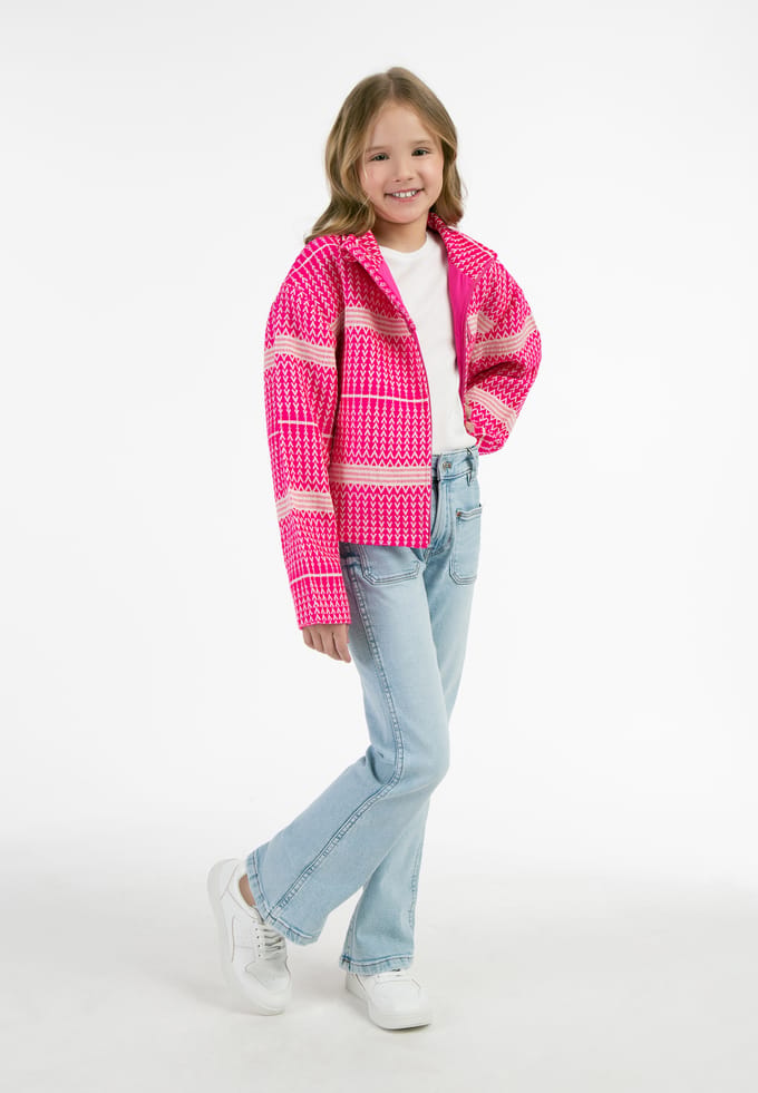 Mymo Blouson Meisje roze wol wit