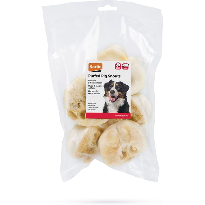 Voordeelpak: 3 x 5 stuks Karlie hondensnacks met varkenssnuit smaak