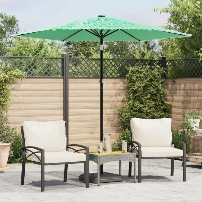 vidaXL - Parasol - met - stalen - paal - 223x223x213 - cm - groen