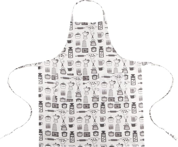 Kitchentools Schort zwart/wit 75x90cm