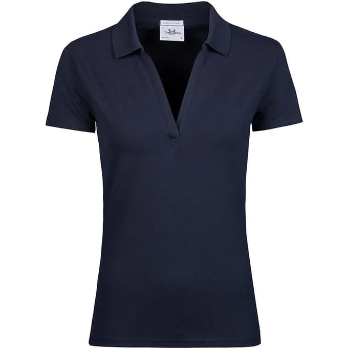 Tee Jays - Stretch V-hals polo dames - Navy maat S