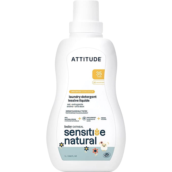 Attitude Oatmeal sensitive natural baby care - Wasmiddel 35 wasbeu...
