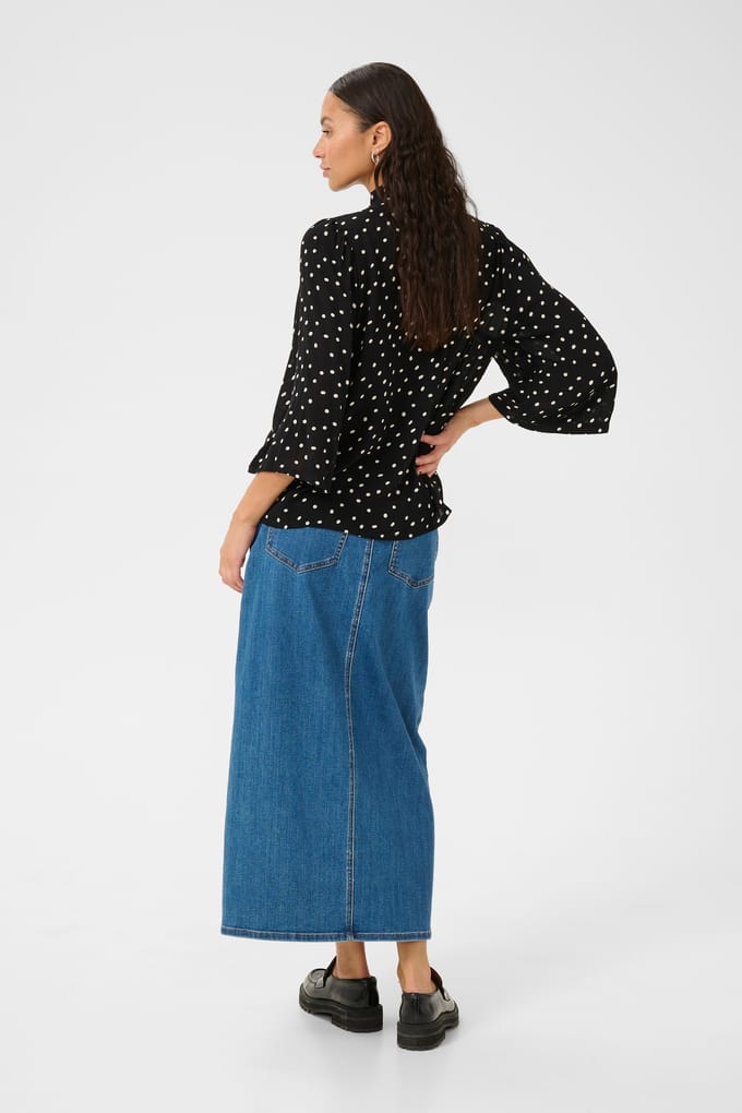 Overhemd met lang mouwen Loose fit Black/White dot black white