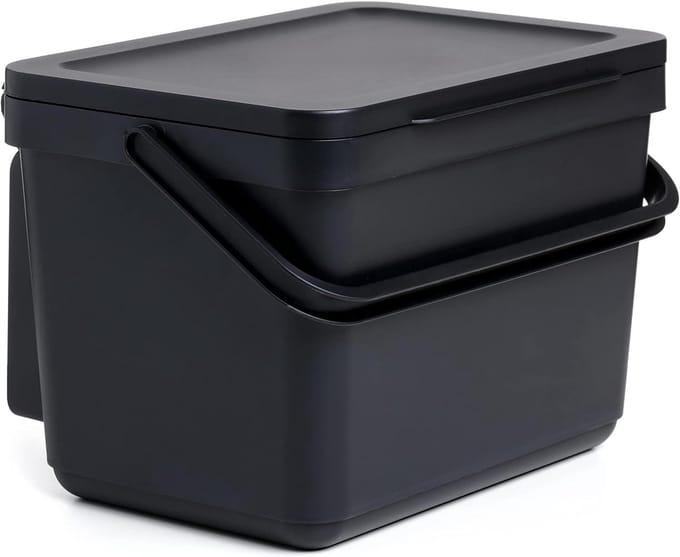 PromoHome Compact Keukenafvalbakje 6L met Handige Ophangmogelijkheden