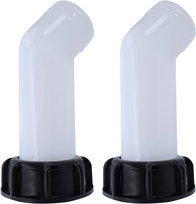 IBC uitloopkraan - handige IBC-adapter - set van 2 - kunststof - 60 x 6