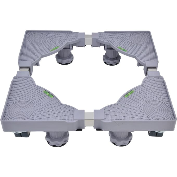 Support de Machine à Laver Multifonctionnel Mobile Réglable Base Mobile à Roulettes avec Roues Blocables gray