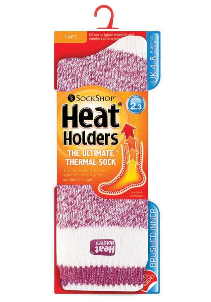 Heat Holders - Thermische sokken met damespatroon - Berry Block Twist