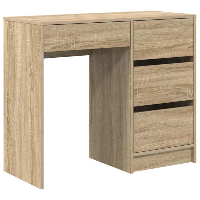 vidaXL - Bureau - Sonoma - Eik - Bewerkt - hout - 90 - x - 37.5 - x - 75 - cm