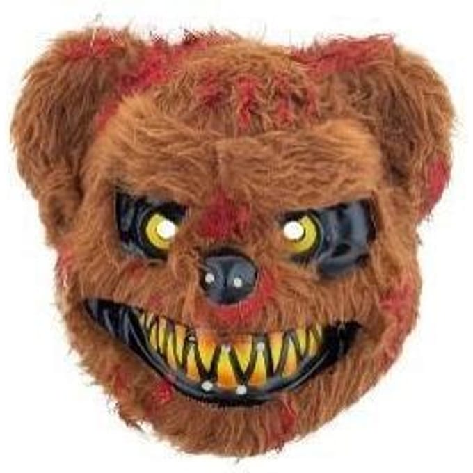Masker - killer beer - Een Stuk - Plastic - Nep vacht - Bloedspetters - Bruin