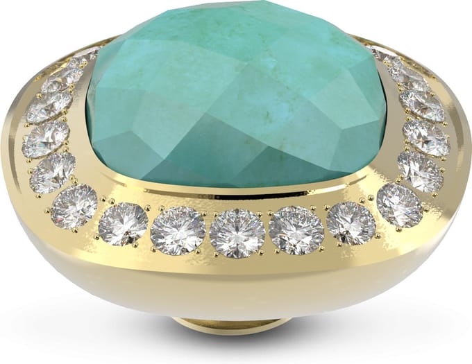Melano Vivid Border CZ Steentje Amazonite Goud