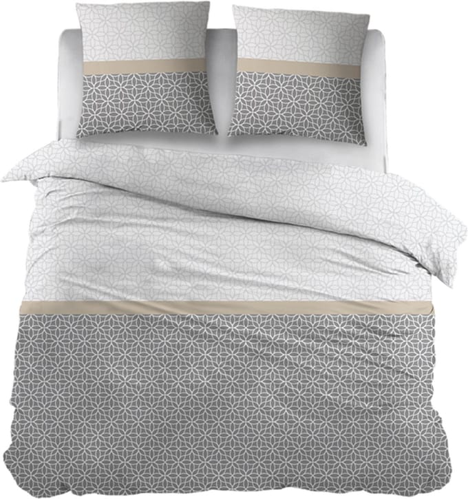 Snoozing Eva Dekbedovertrek - Eenpersoons - 140x200/220 cm - Grijs