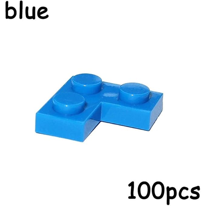 100 PIÈCES 2420 Dimensions 1+2 Briques Pointus L MOC Assemblage Particules Blocs de Construction DIY Apprentissage Axé sur le Jeu Créatif Jouet idéal pour Enfants bleu