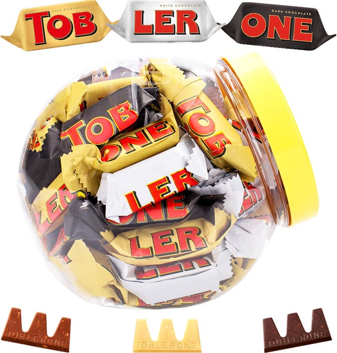 Toblerone Tiny chocolademix - melkchocolade, pure chocolade en witte chocolade - 504g