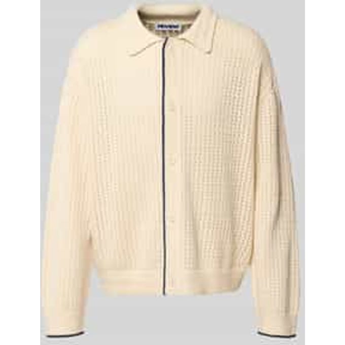 Gebreid jack met polokraag en knoopsluiting