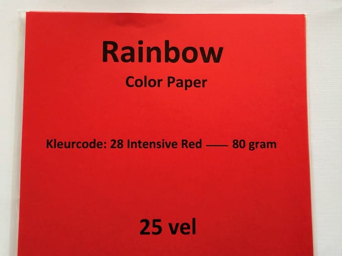 Rainbow KL-28 Intense rood 25 vel 80 gram papier