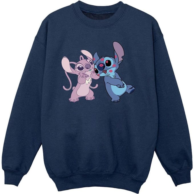 Disney Meisjes Lilo & Stitch Kusjes Sweatshirt (Marineblauw)