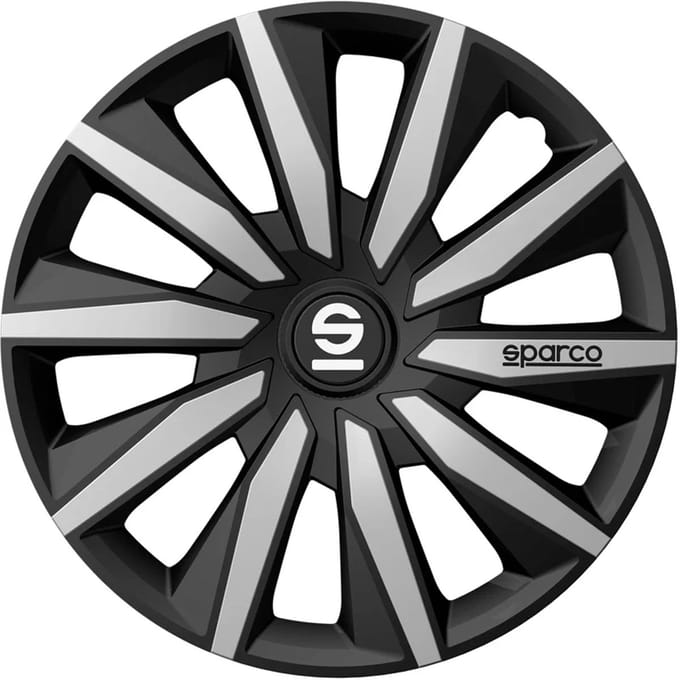 Sparco Wieldoppen Milano 14 inch Zwart Zilver - 4 stuks
