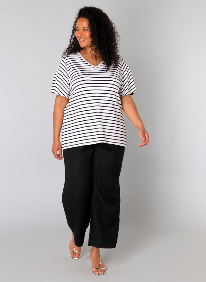 YESTA Urja Tops - White/Black - maat X-0(44)