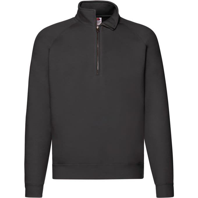 Fruit of the Loom Heren Premium Sweatshirt met Ritssluiting (Zwart)