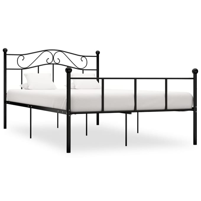 vidaXL - Bedframe - metaal - zwart - 120x200 - cm
