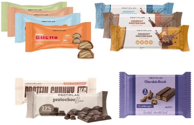 Protiplan - Mix Proteïne Repen - Snacks - Wafels - Koek - 10 Stuks - 9 Eiwitrijke Repen