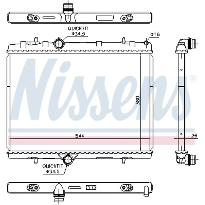 Radiator, motorkoeling NISSENS 636029