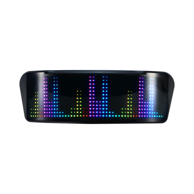 LED Full-Color Helm Display Scherm LED Lichtgevend Motorfiets Fiets Helm Display BT APP Bediening zwart