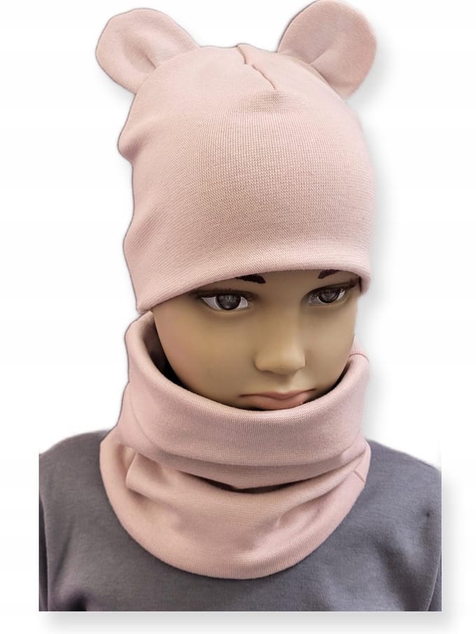 Dartomik - Set Muts en Sjaal - Met Oren - Roze - Maat 46-50