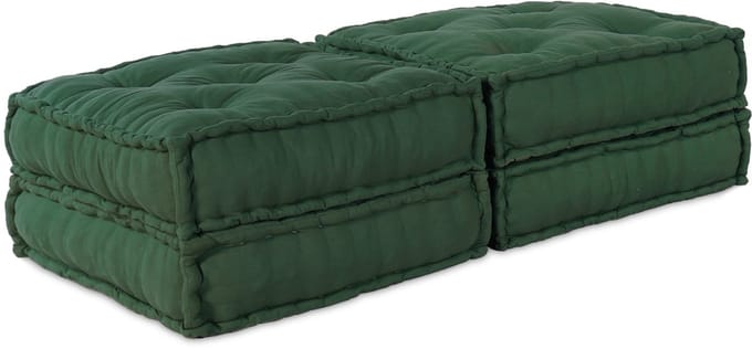 vidaXL - Modulebankeenheid - 2 - st - Stof - Groen - 140 - x - 70 - x - 36 - cm