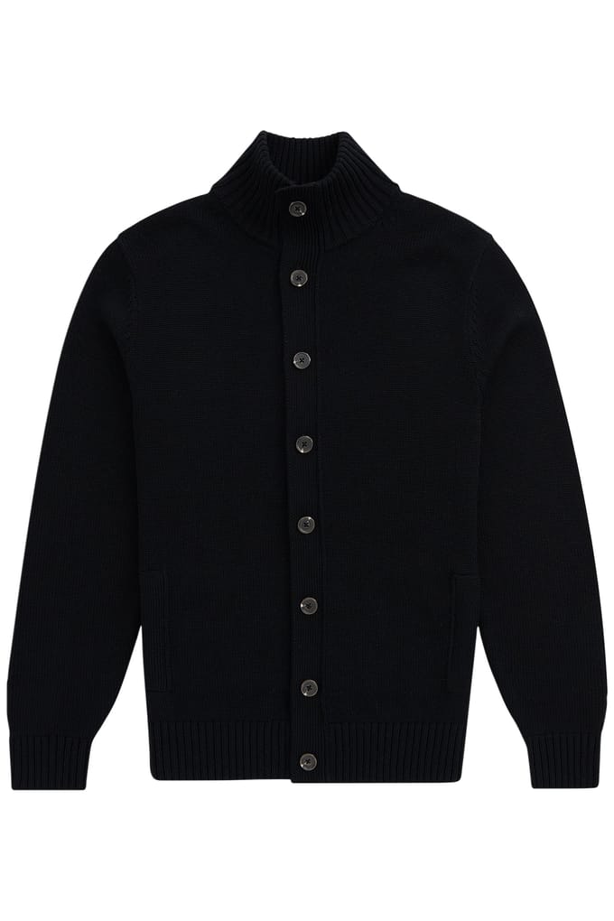 No Label Cardiff Extrafine Merino Wool Black Taglia: M | Cardigan Outlet | Uomo | Nero