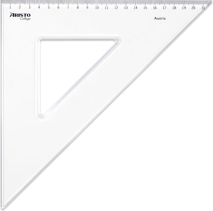 Aristo tekendriehoek - GEOCollege - schaalverdeling 30cm - hoek 45 graden - AR-23430