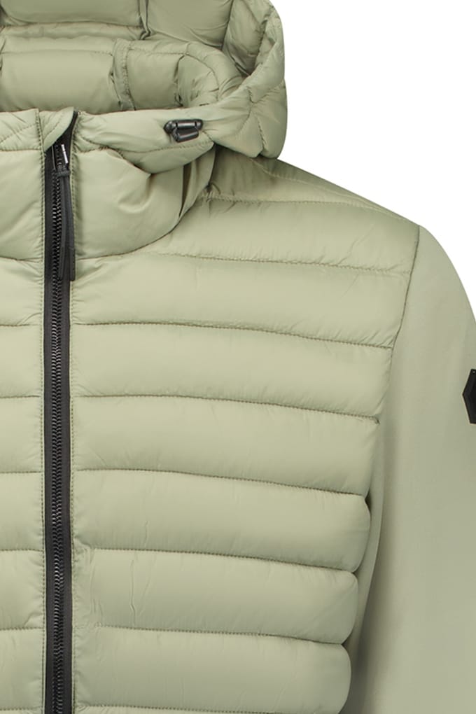 No Excess Jacket Hooded Padded Mix With Sweat Light Army Maat: M | Lichte Jassen Outlet | Heren | Groen