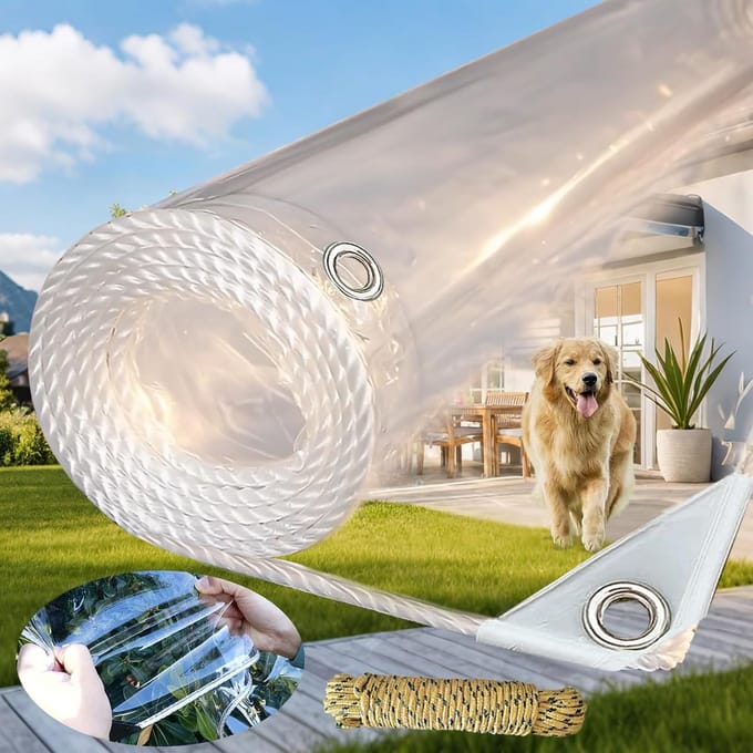 Transparant PVC Dekzeil Waterdicht - 2 x 3m - Robuuste Vinyl Luifel