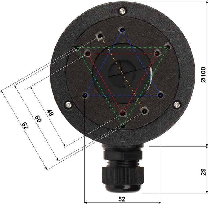 Hikvision - Camera Beugel - Zwart - Aluminium - Ø 100mm