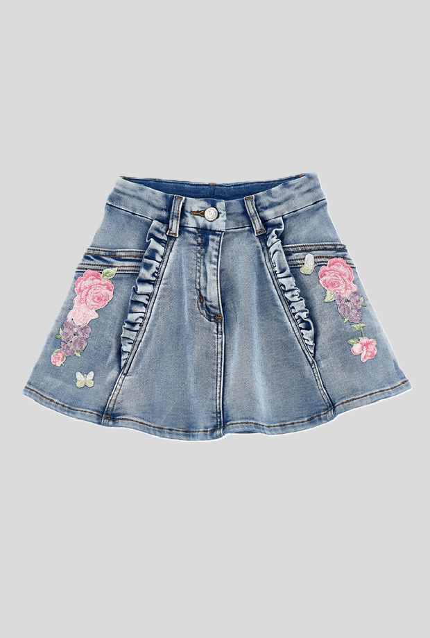 rok in denim blauw kind