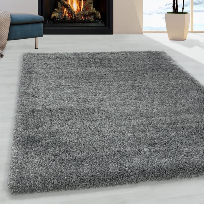 Flycarpets Luna Vloerkleed - 80x150cm - Lichtgrijs - Hoogpolig