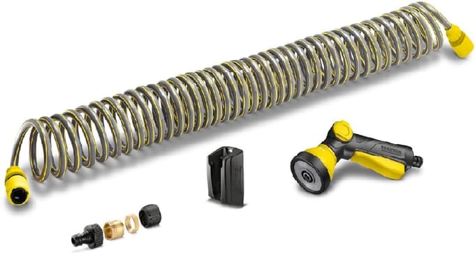 Spiraalslang Set - Flexibele Tuinslang - Tuin Bewatering - Compact Intrekbaar - 10 Meter Lengte - Geel Zwart