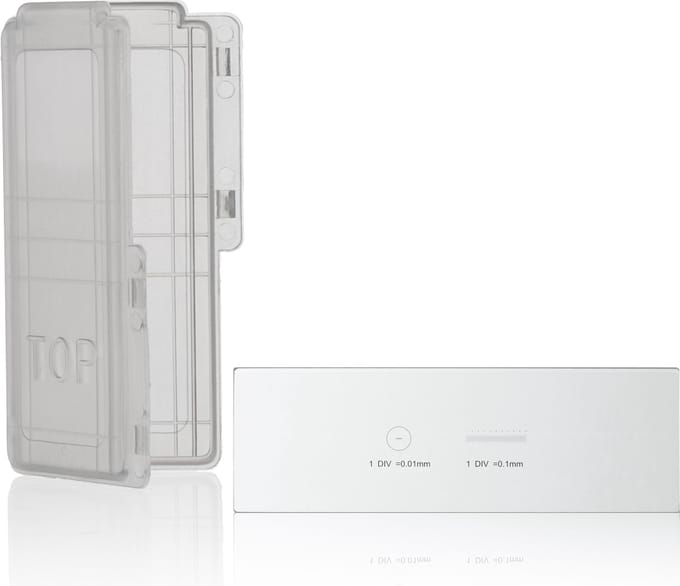 Bresser Microscoop - Objectglas - Met 1/10 en 1/100 Schaalverdeling