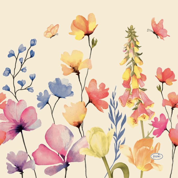 Duni servetten floral haven 20 stuks 33 x 33 cm
