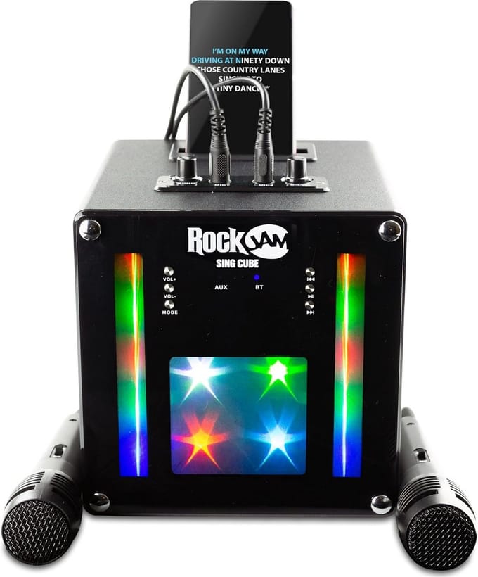 Karaoke Machine met Dubbele Microfoons, Bluetooth Speaker en LED Lichtshow