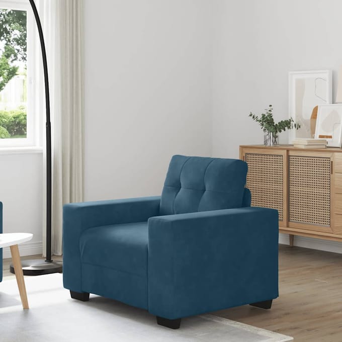 vidaXL - Sofastoel - Blauw - 100x78x80 - cm - Fluweel