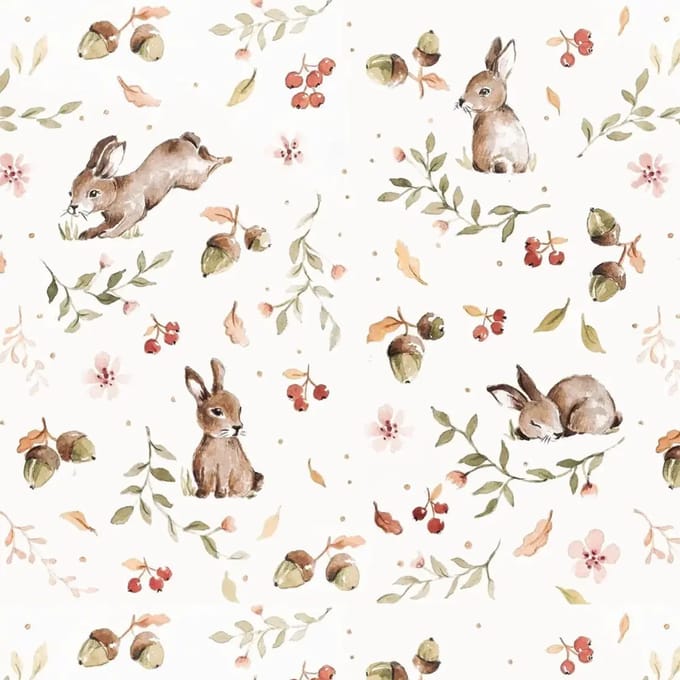 Baby behang Dekornik Happy Rabbits