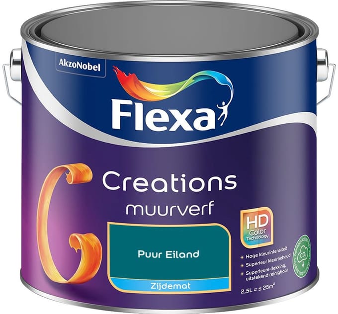 Flexa - Creations Muurverf Zijdemat - Puur Eiland - Mengverf - 2,5 L