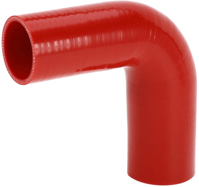 Dailygoods- Koelmiddelslang Rood - Siliconenslang - 51/63 mm ID - Lengte 150 mm - 90 Graden - Hoge Temperatuur Bestendig