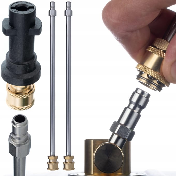 Rosfix Spuitaccessoire Set Vervanging - T-Racer Borstel 32 Cm Mosmatic - Bayonet 1/4" Adapter