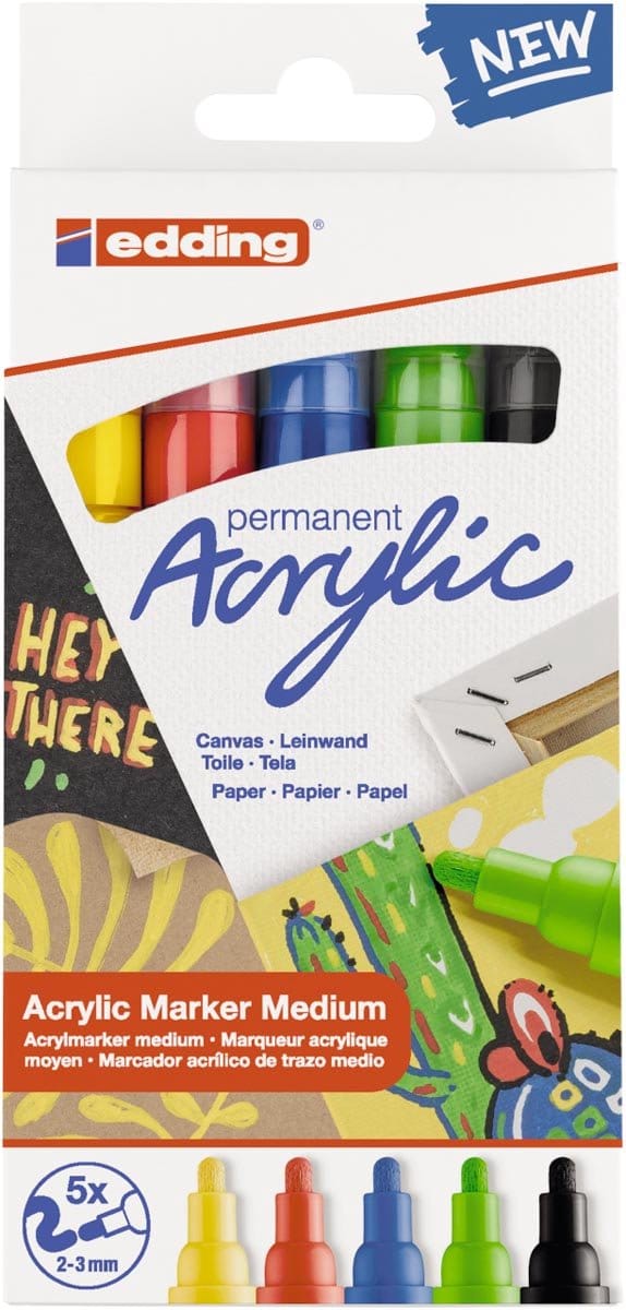 Acrylmarker edding e-5100 m basis assorti 5st | 8 stuks