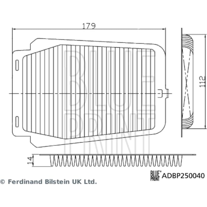 Luchtfilter BLUE PRINT ADBP250040